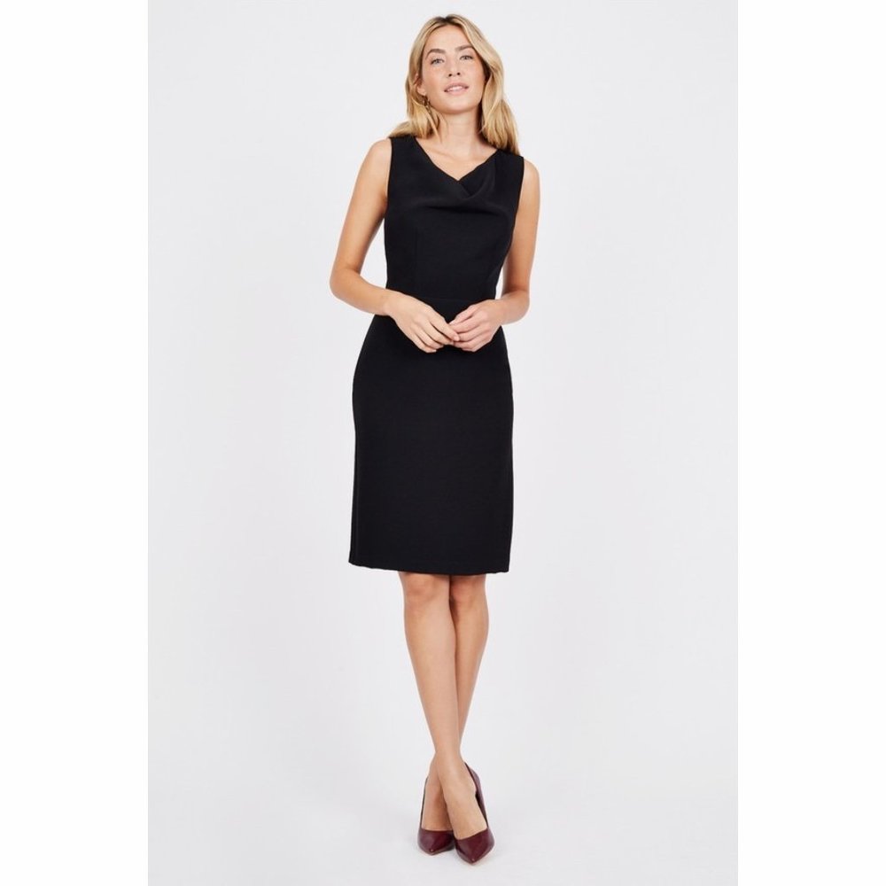 August 1 Eight Black Cowl Neck Dress